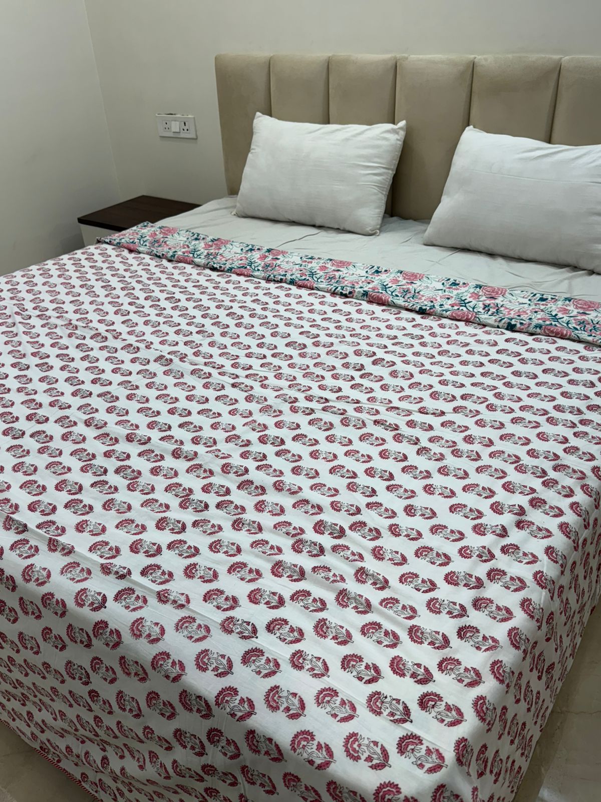 Pink Petals Double Bed Dohar