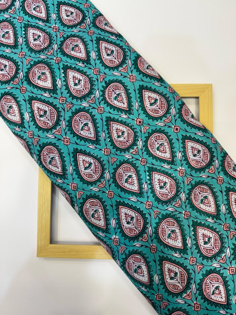 Aqua Fern Cotton Fabric