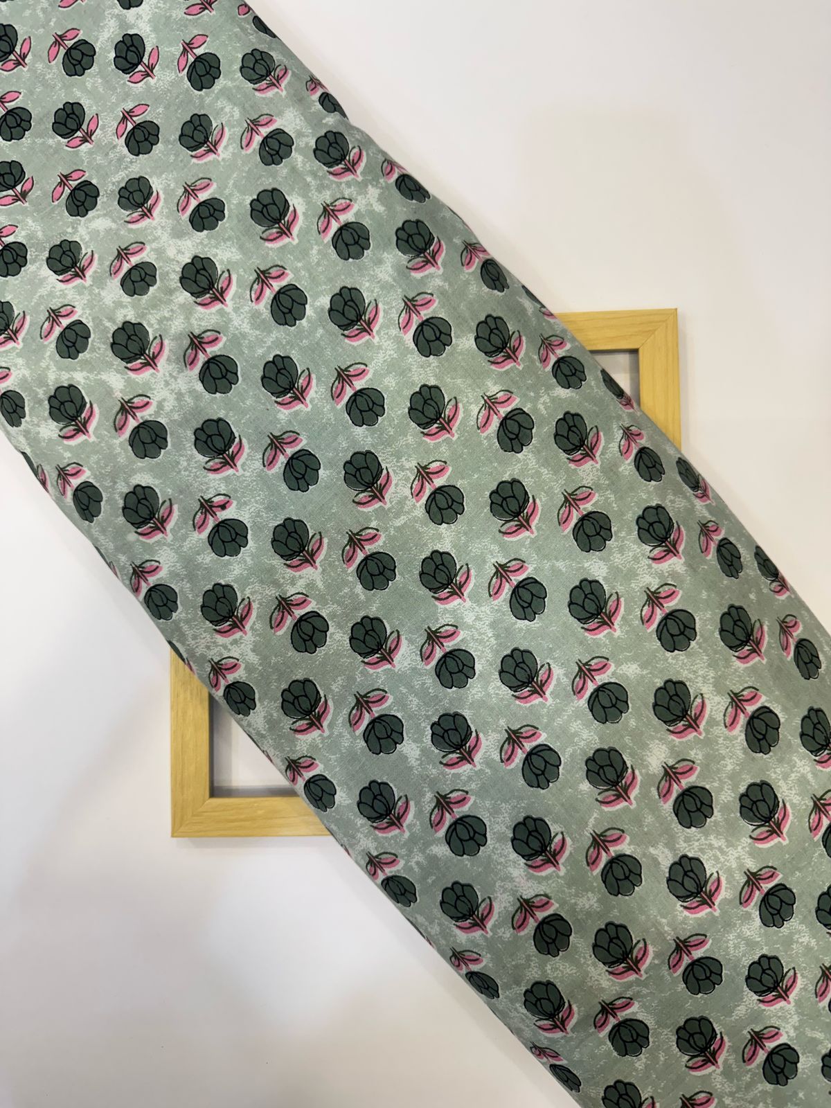 Jade Green Booti Cotton Running Fabric