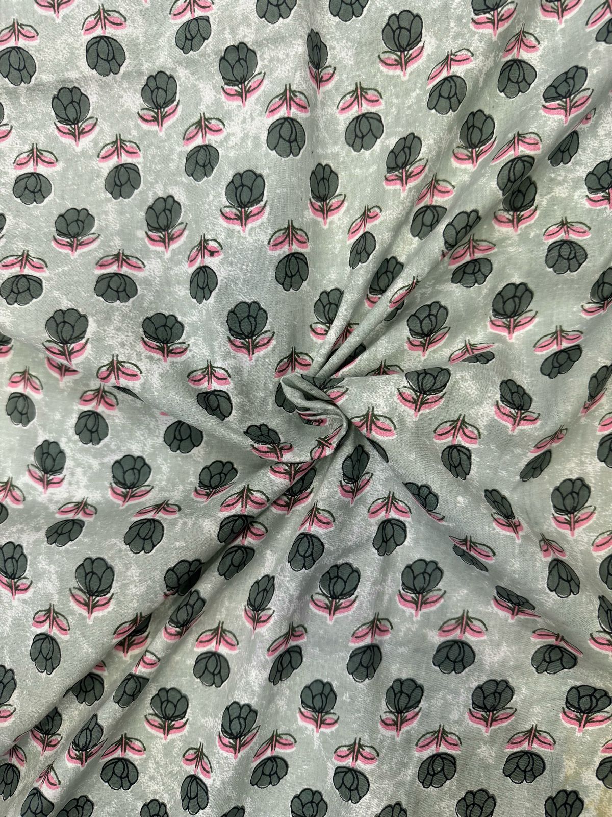 Jade Green Booti Cotton Running Fabric