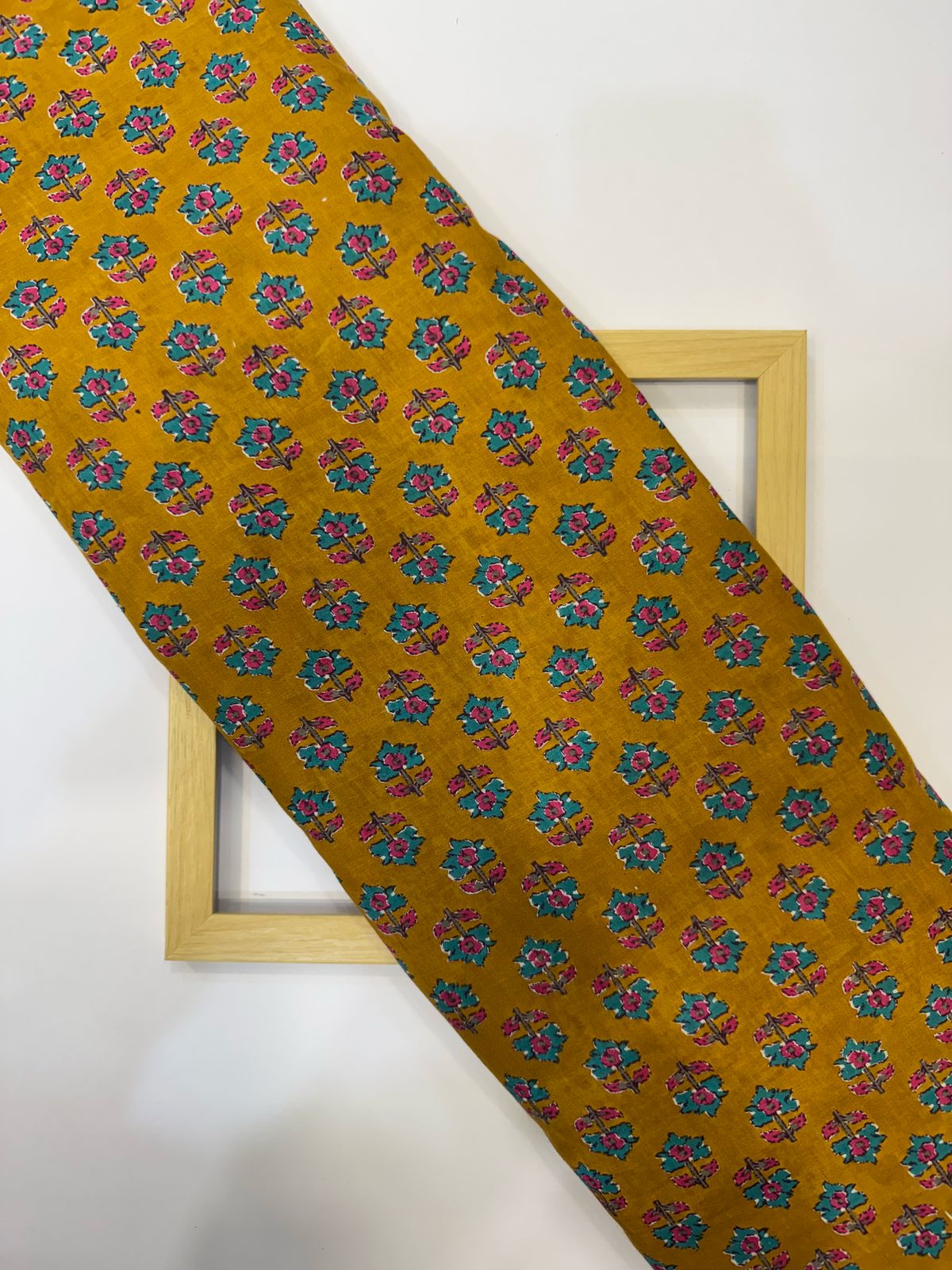 Mustard Booti Cotton Fabric