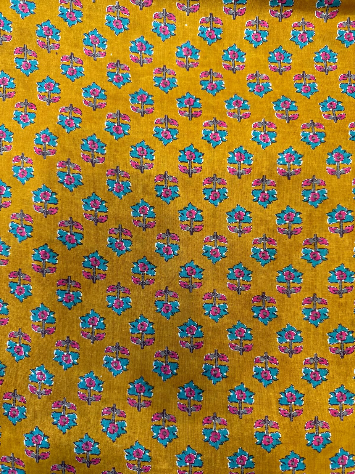 Mustard Booti Cotton Fabric