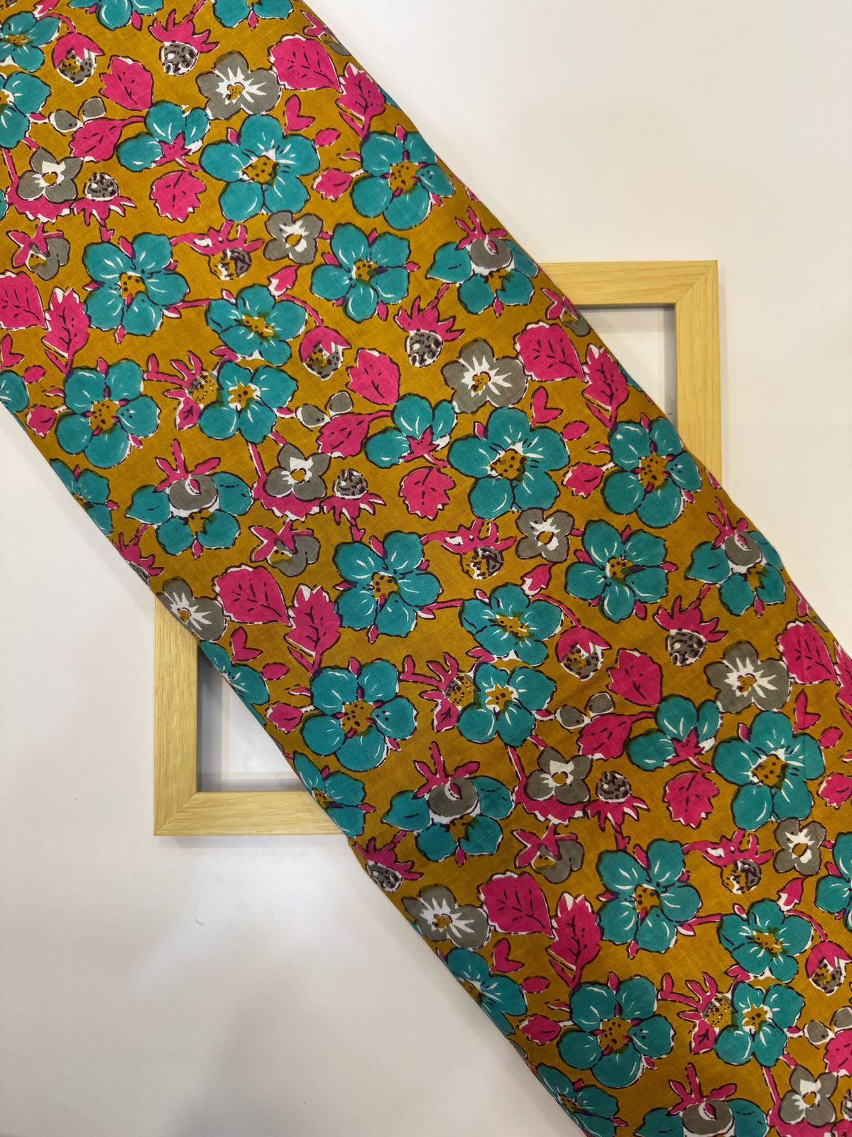 Mustard Blooms Cotton Fabric