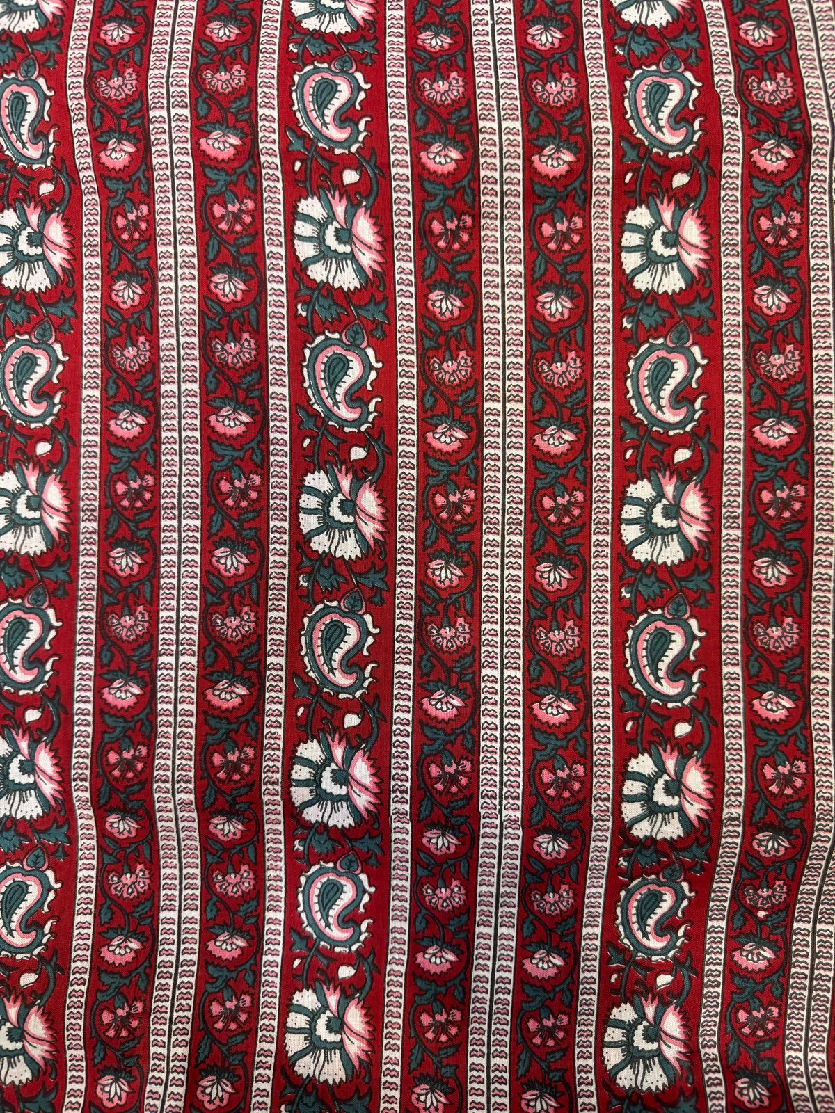 Blush Red Stripes Cotton Fabric