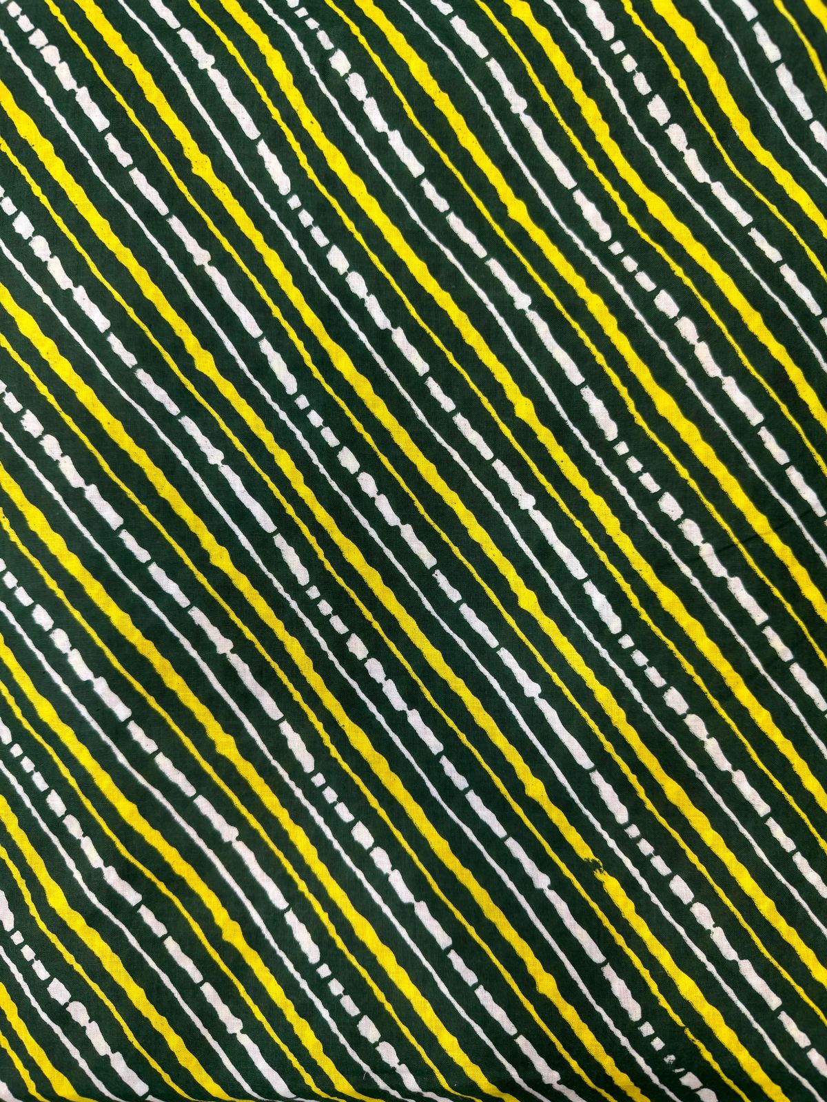 Green Lehariya Print Cotton Fabric