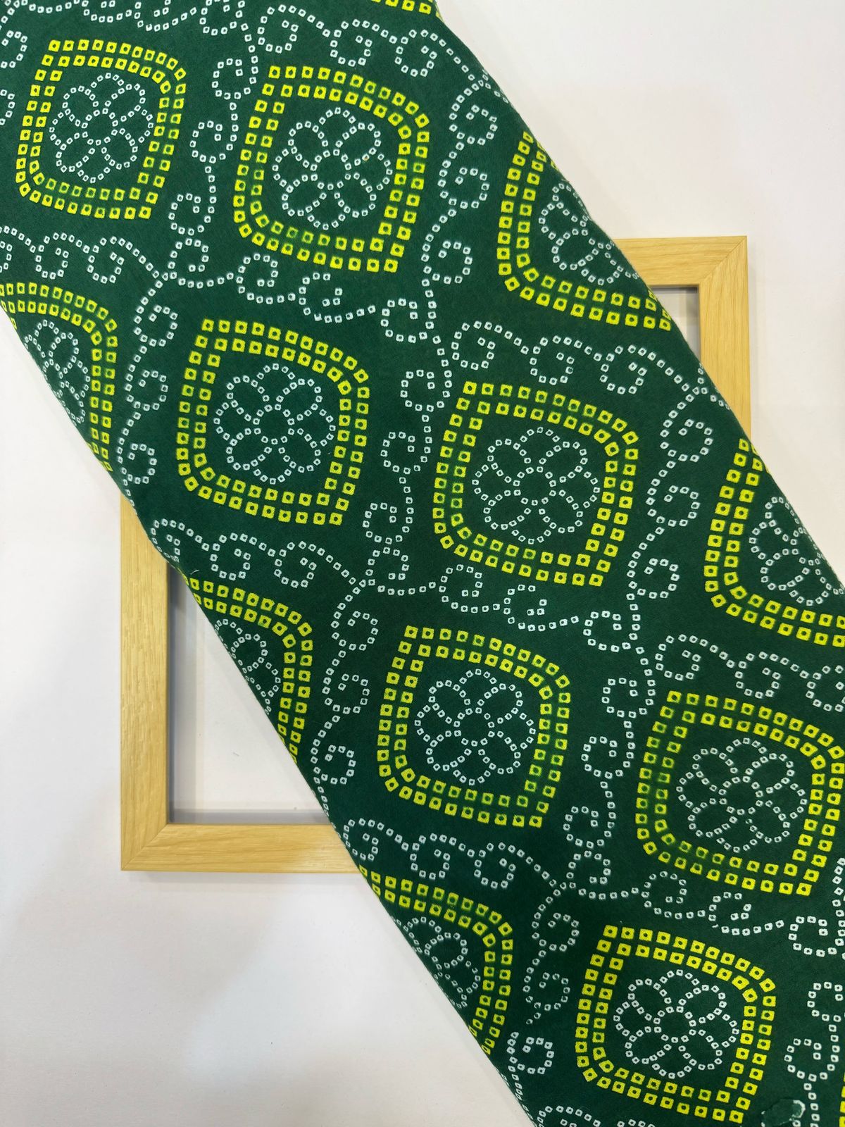 Green Bandhej Cotton Fabric
