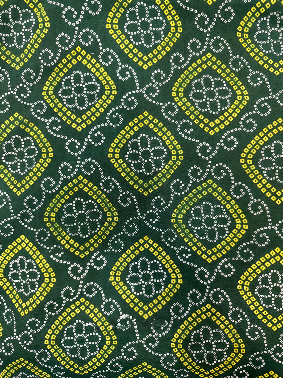 Green Bandhej Cotton Fabric