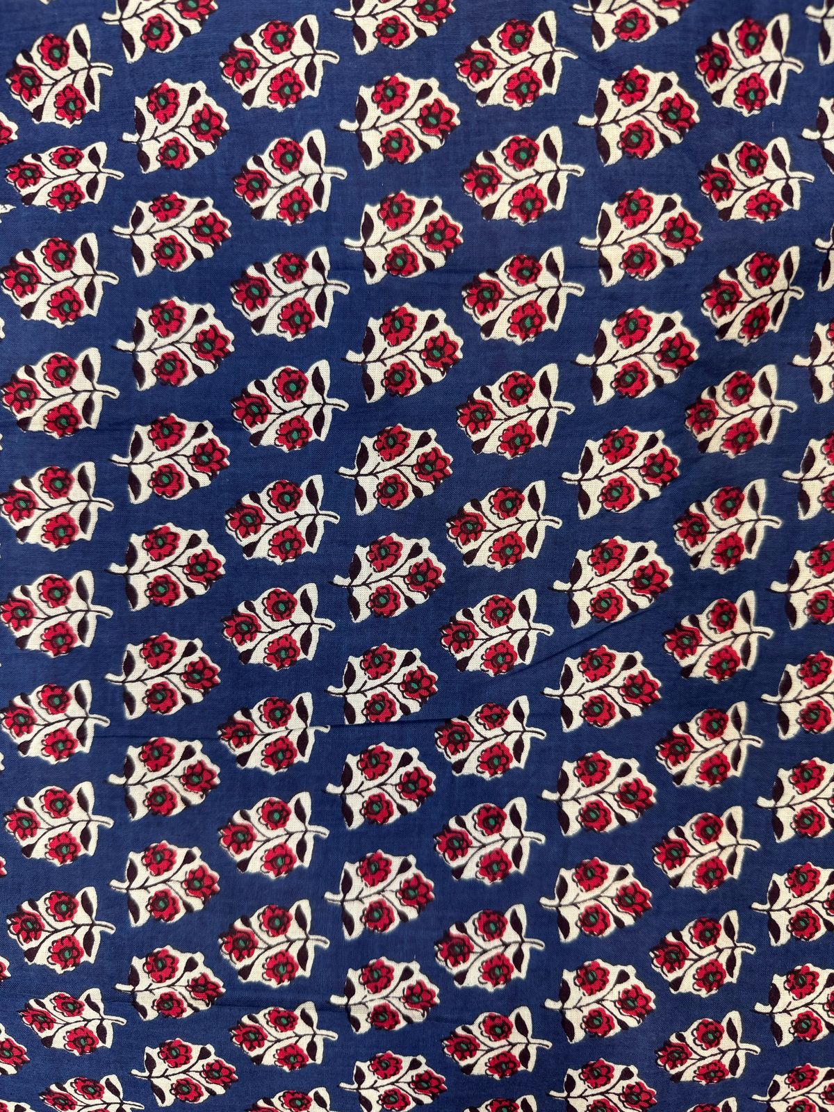 Royal Blue Booti Cotton Fabric