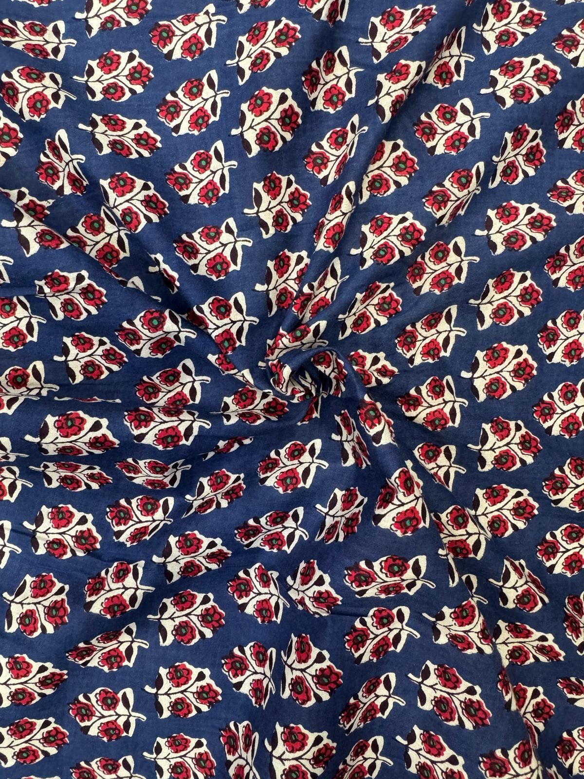 Royal Blue Booti Cotton Fabric