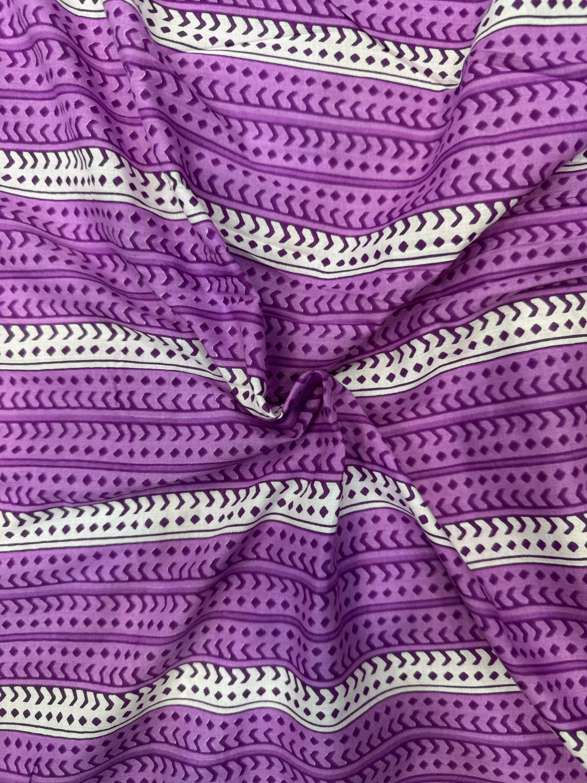 Purple Stripes Cotton Fabric