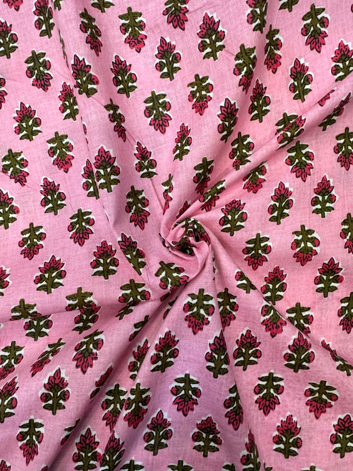 Pink Booti Cotton Fabric