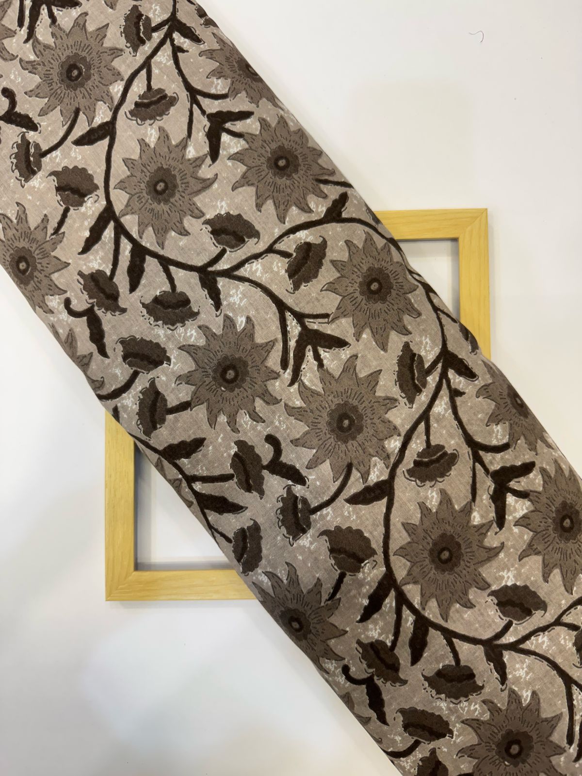 Coal Gray Floral Cotton Fabric