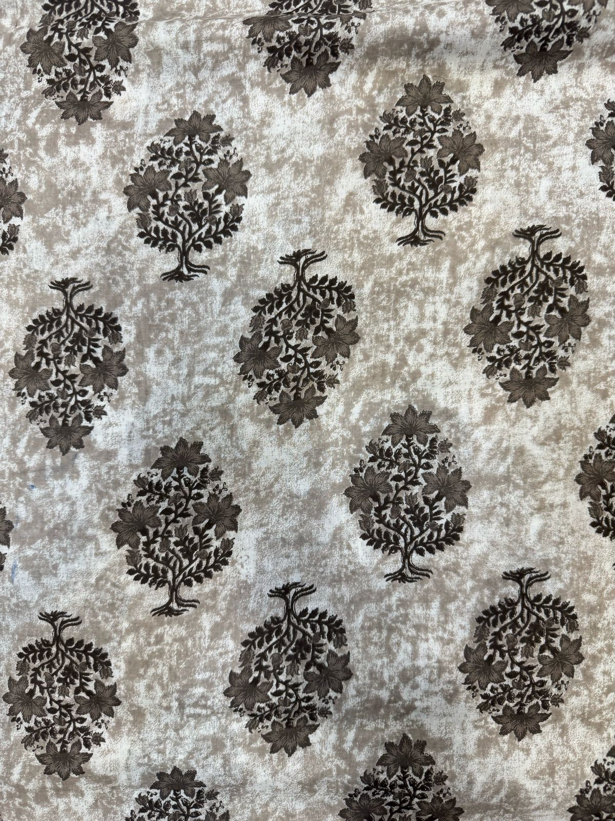 Gray Boota Cotton Fabric