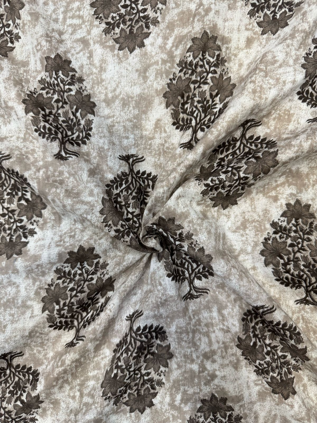 Gray Boota Cotton Fabric