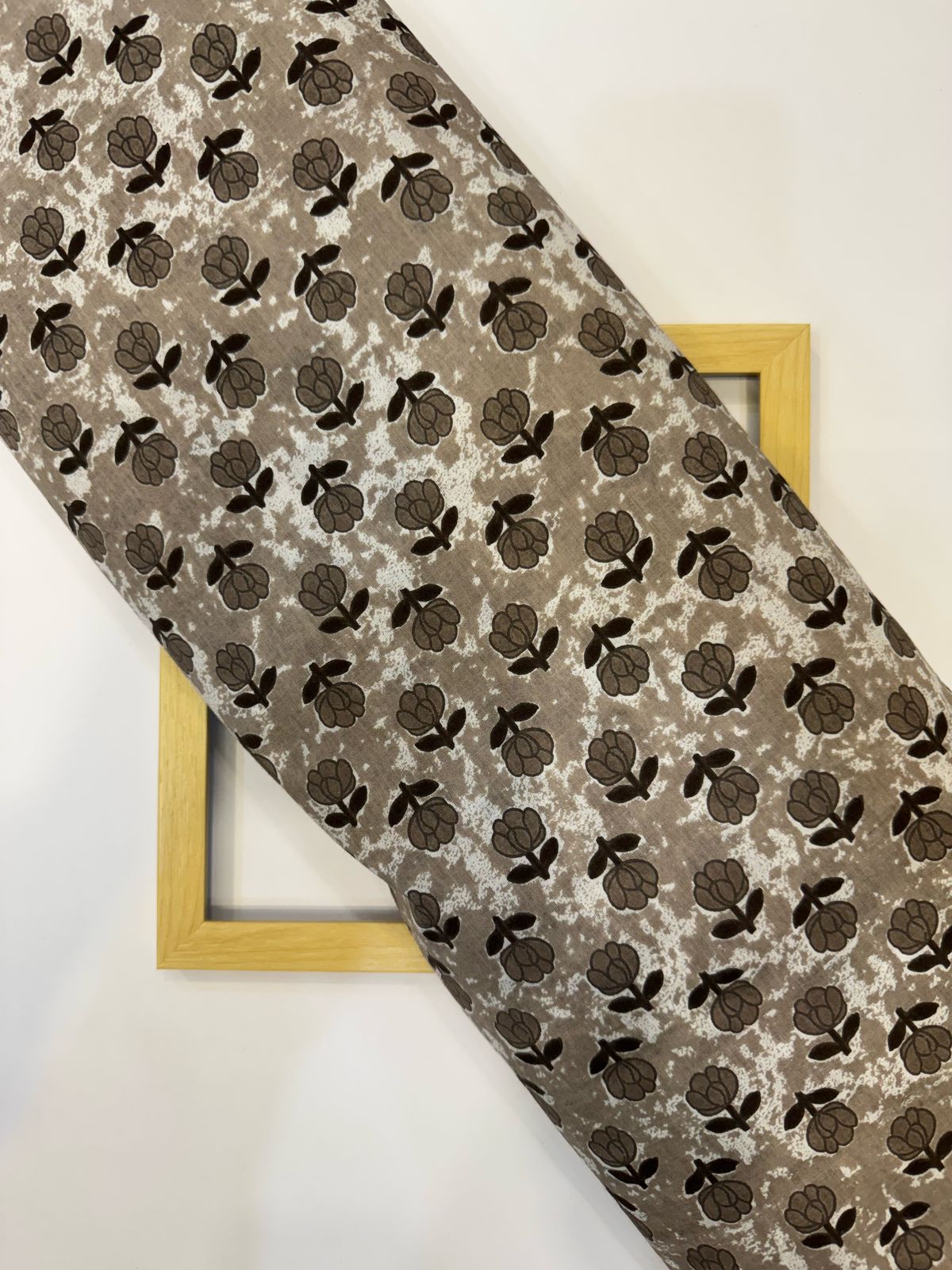 Gray Booti Cotton Fabric