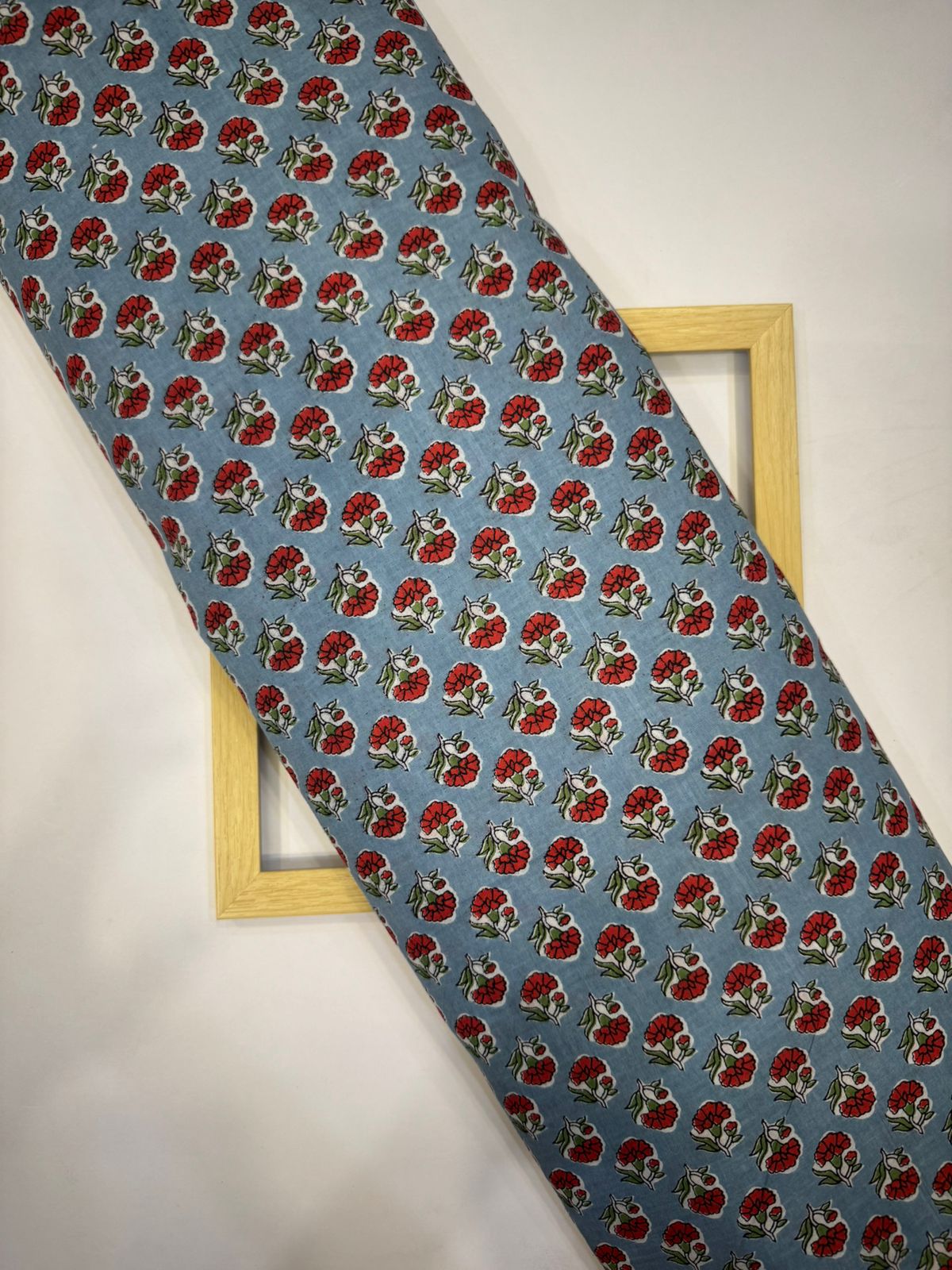 Slate Blue Booti Cotton Fabric