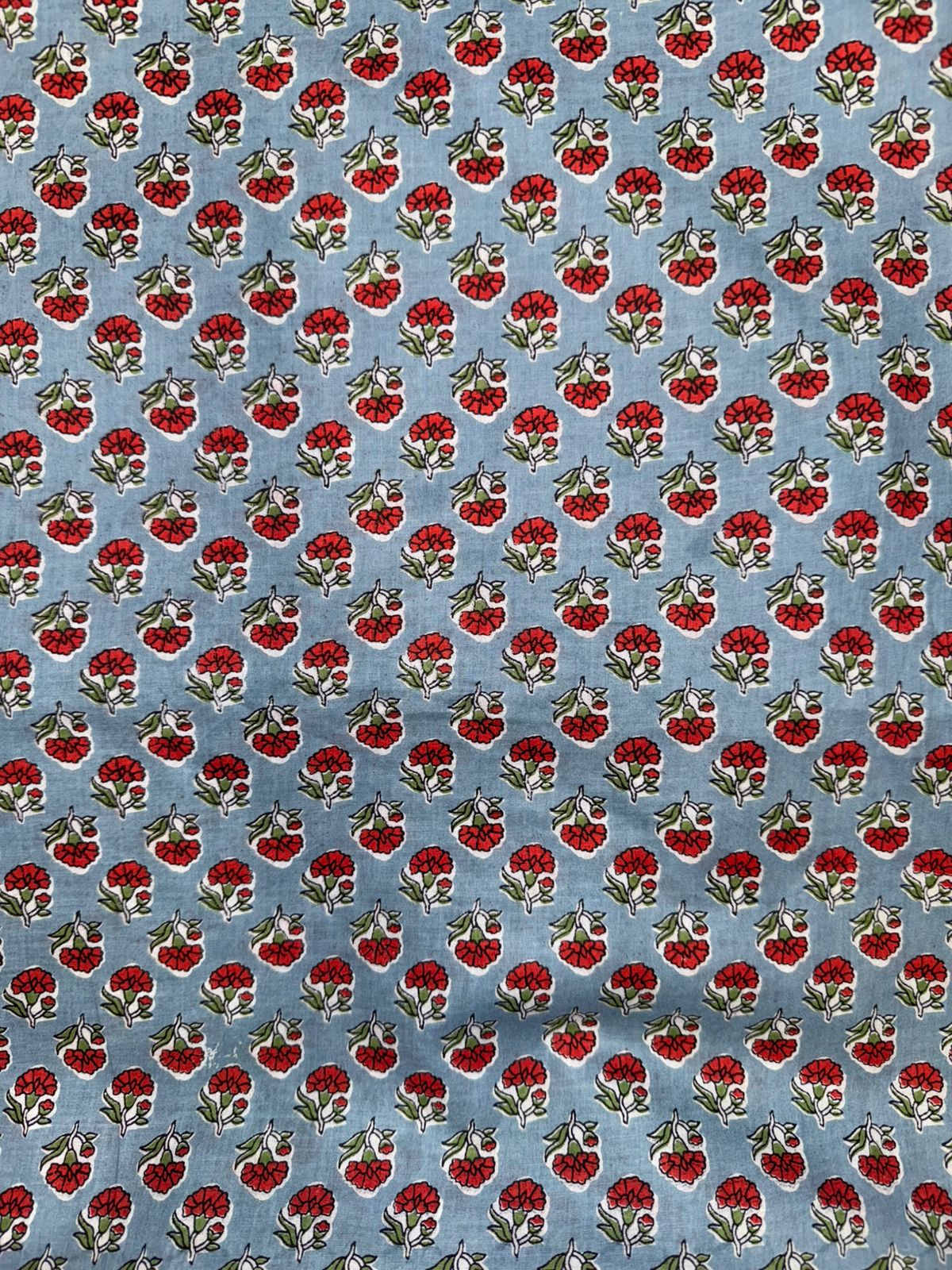 Slate Blue Booti Cotton Fabric