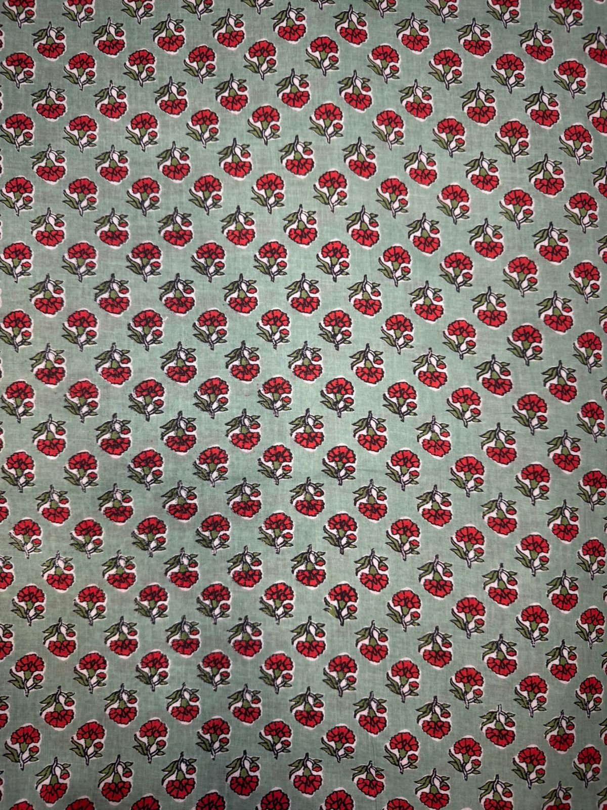 Pista Green Booti Cotton Fabric