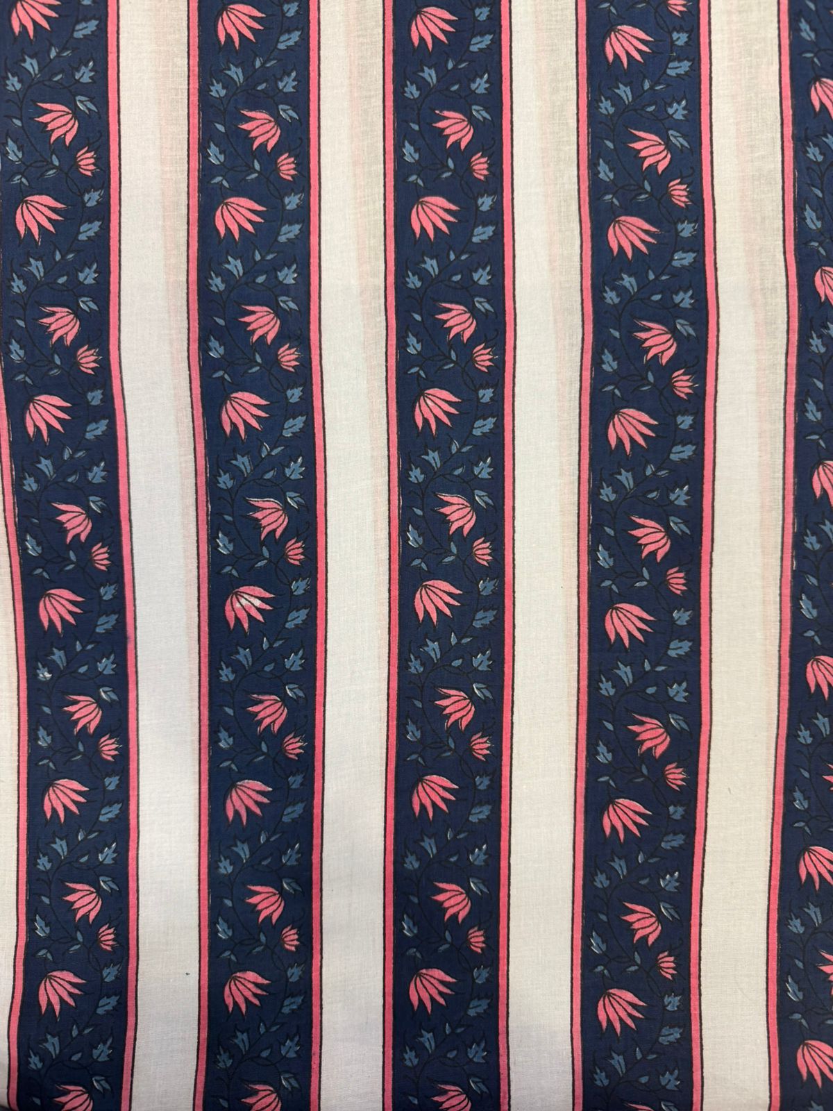 Blue Blush Stripes Cotton Fabric