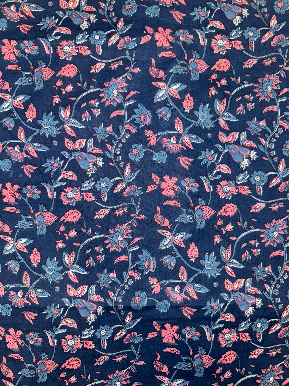 Blue Blush Meadows Cotton Fabric