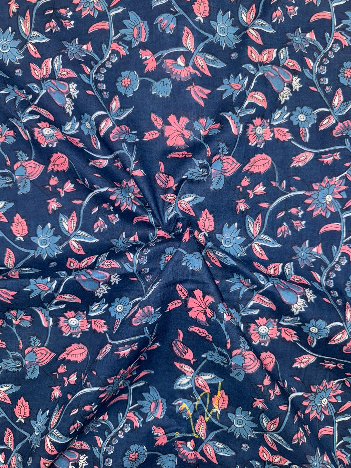 Blue Blush Meadows Cotton Fabric
