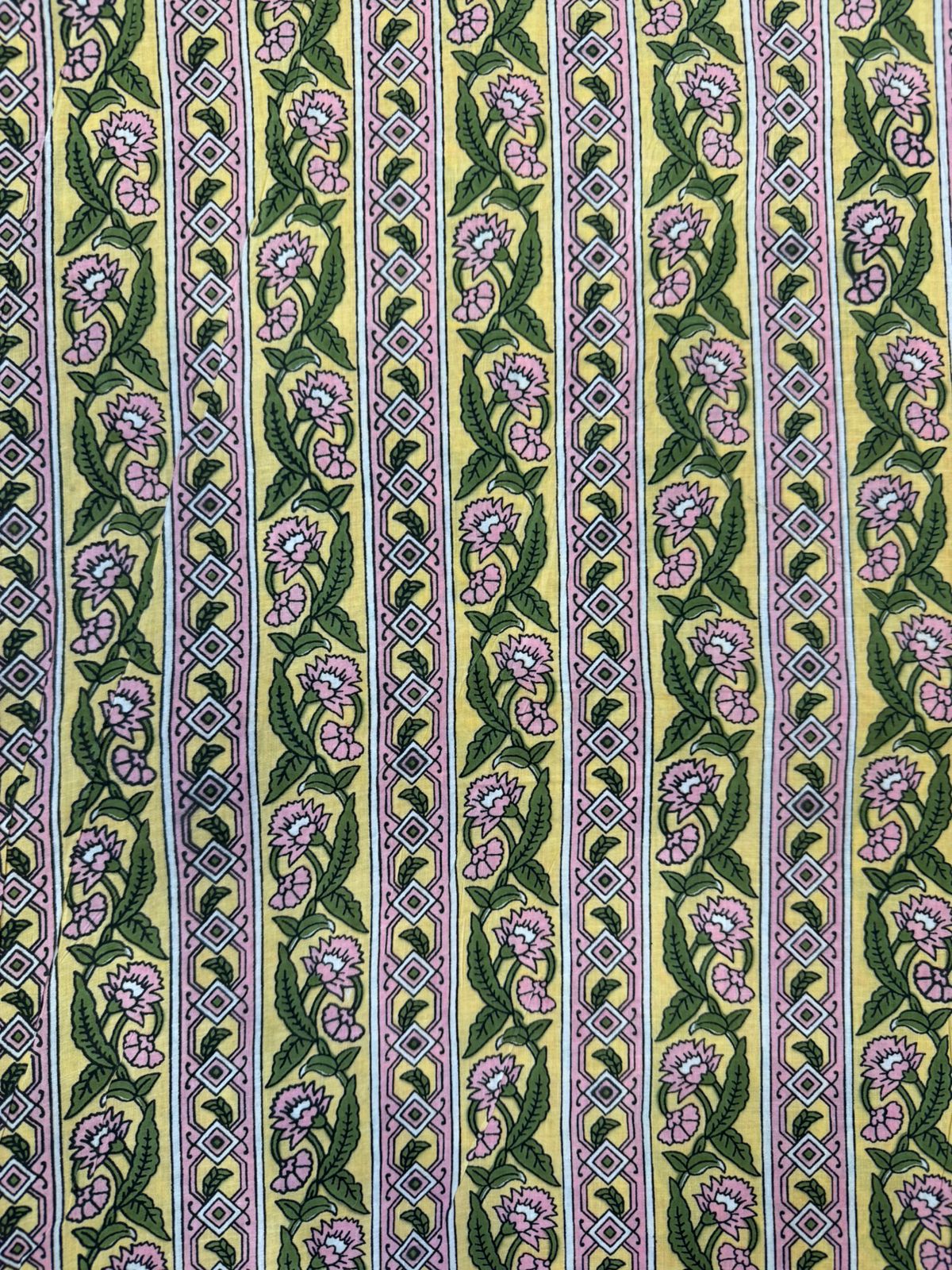 Pastel Yellow Stripes Cotton Fabric