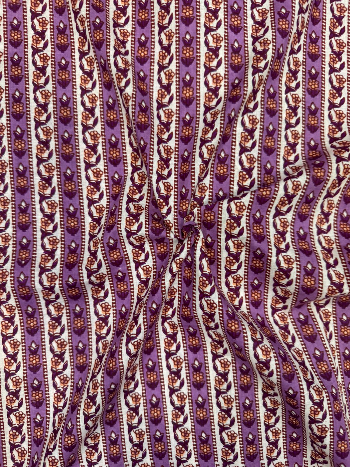 Mauve Stripes Cotton Fabric
