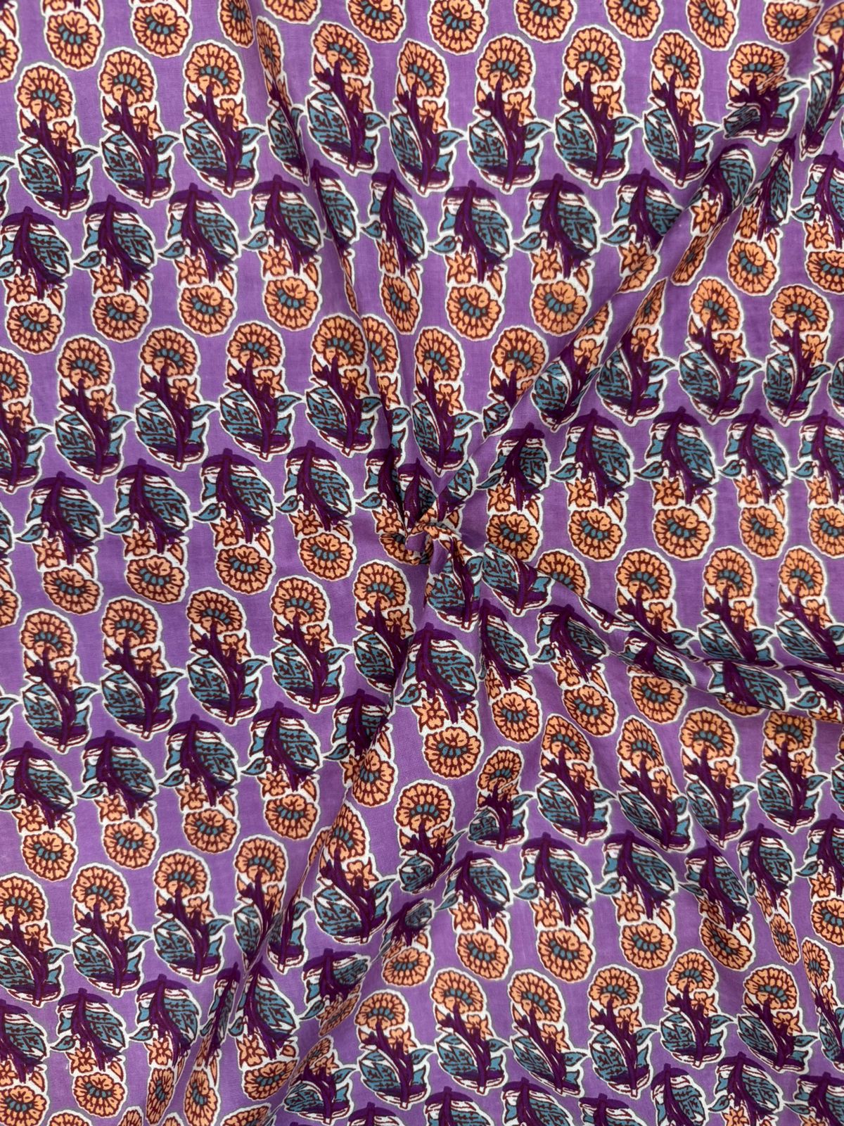 Mauve Booti Cotton Fabric