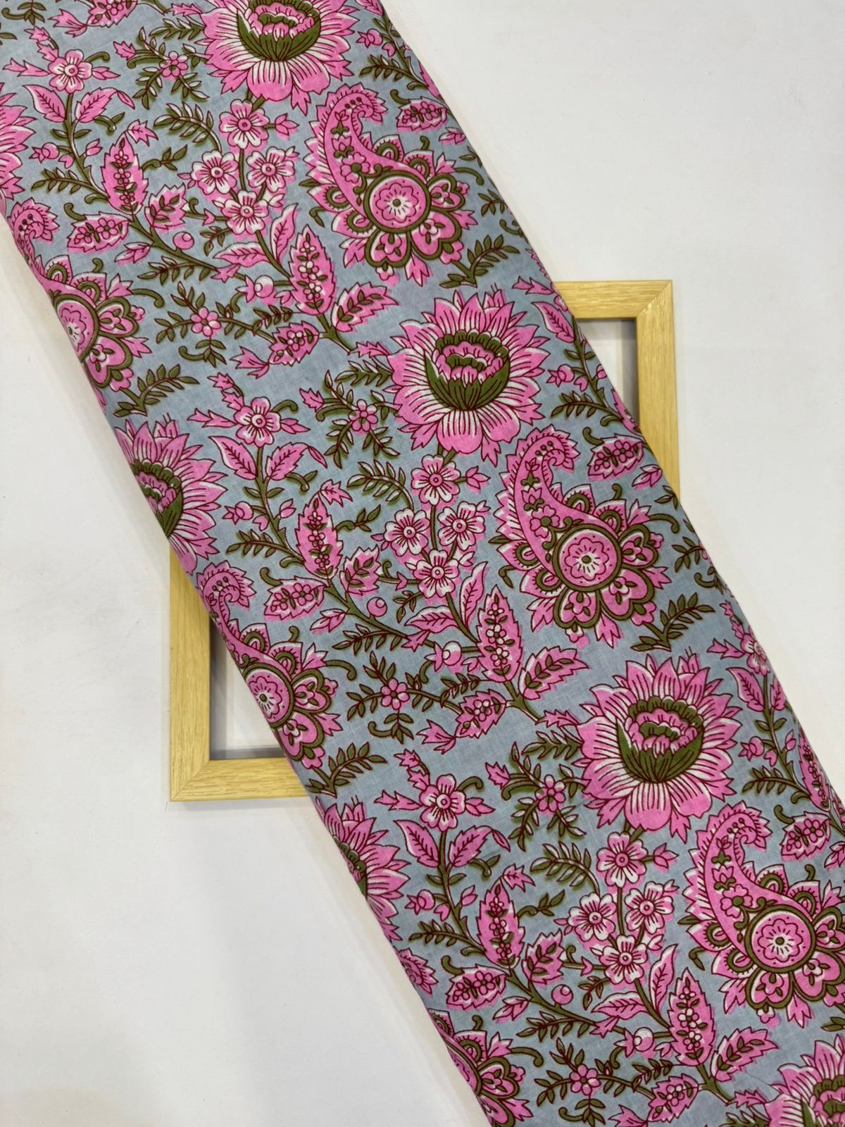 Pastel Mint Blossom Cotton Fabric