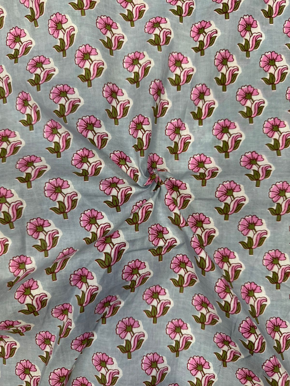 Pastel Mint Booti Cotton Fabric
