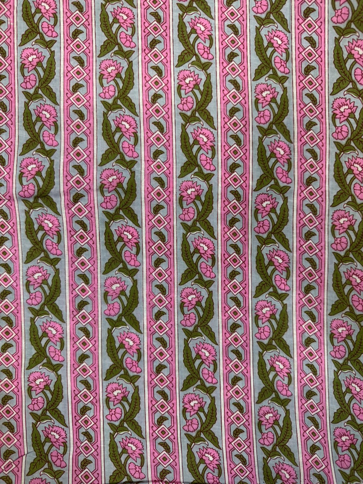 Pastel Mint Stripes Cotton Fabric