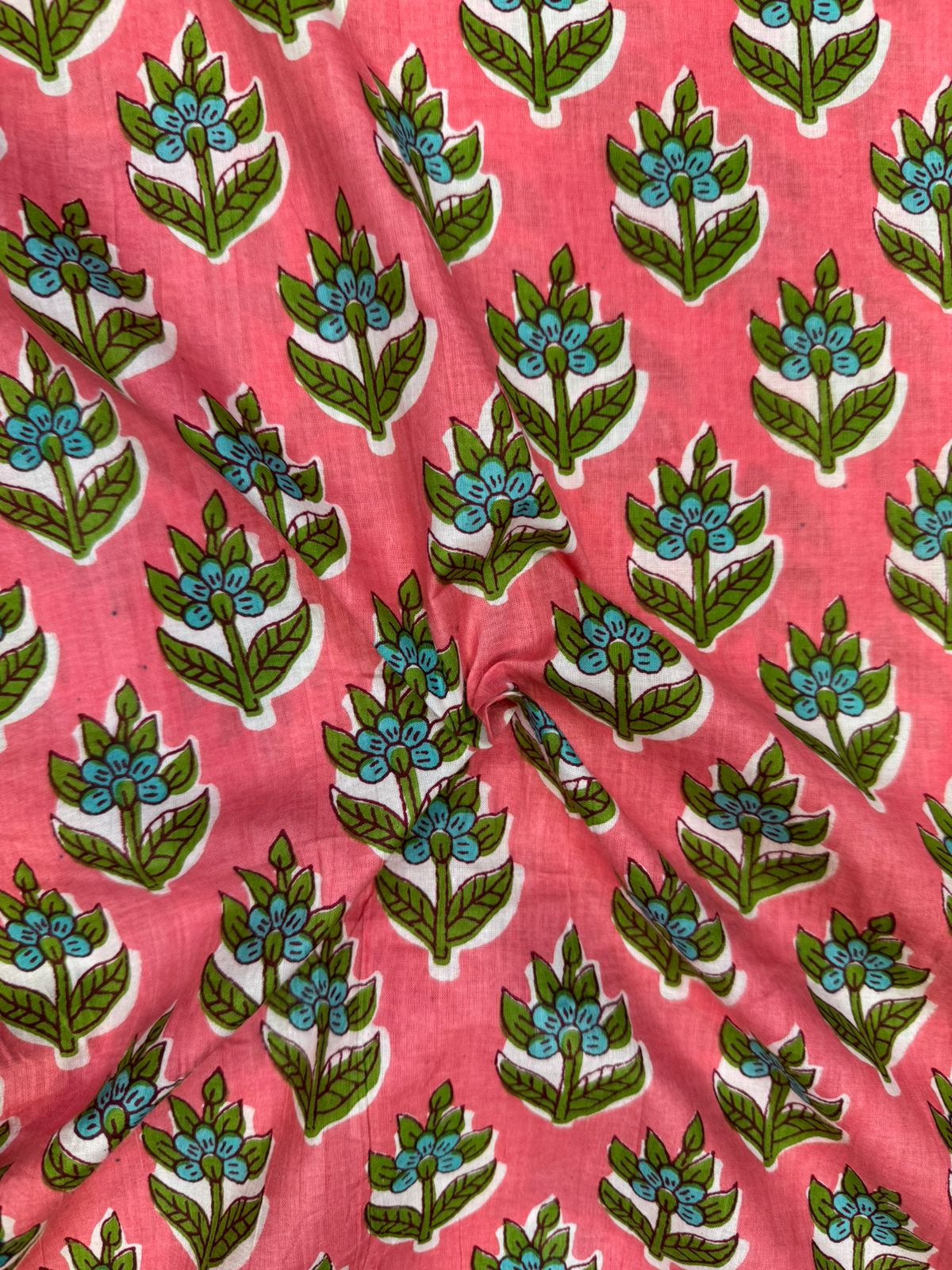 Pink Booti Cotton Fabric