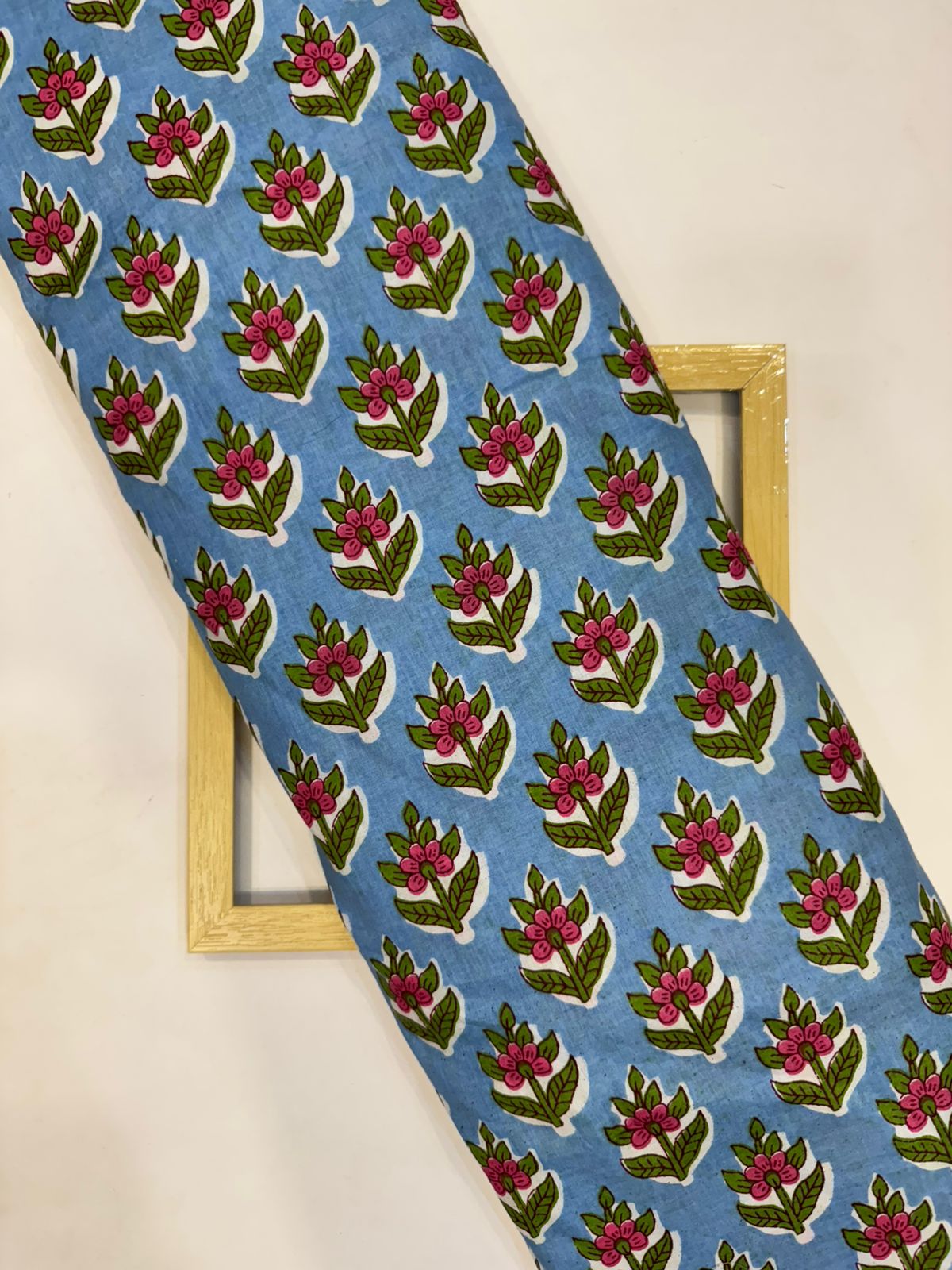 Blue Booti Cotton Fabric