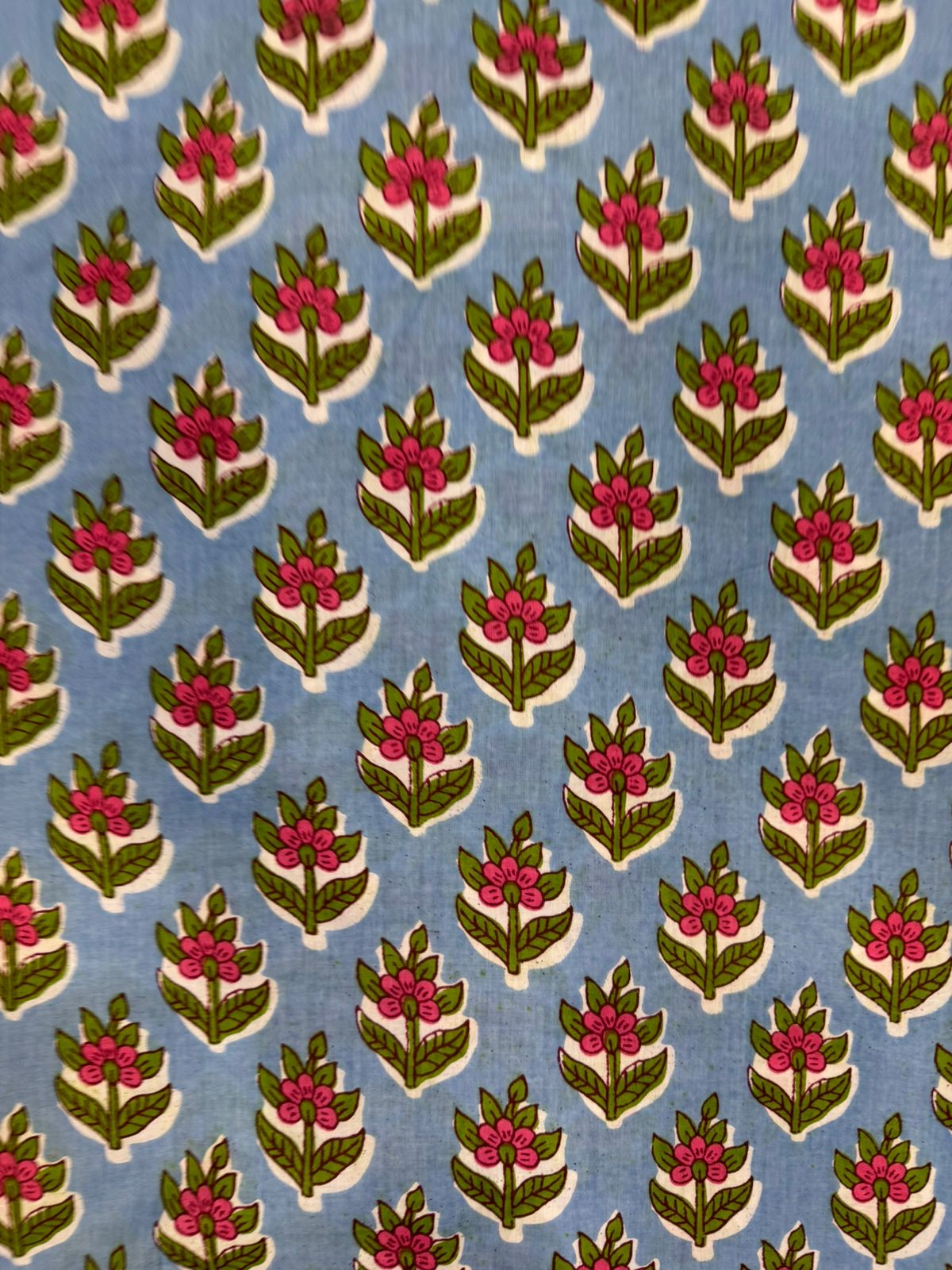 Blue Booti Cotton Fabric
