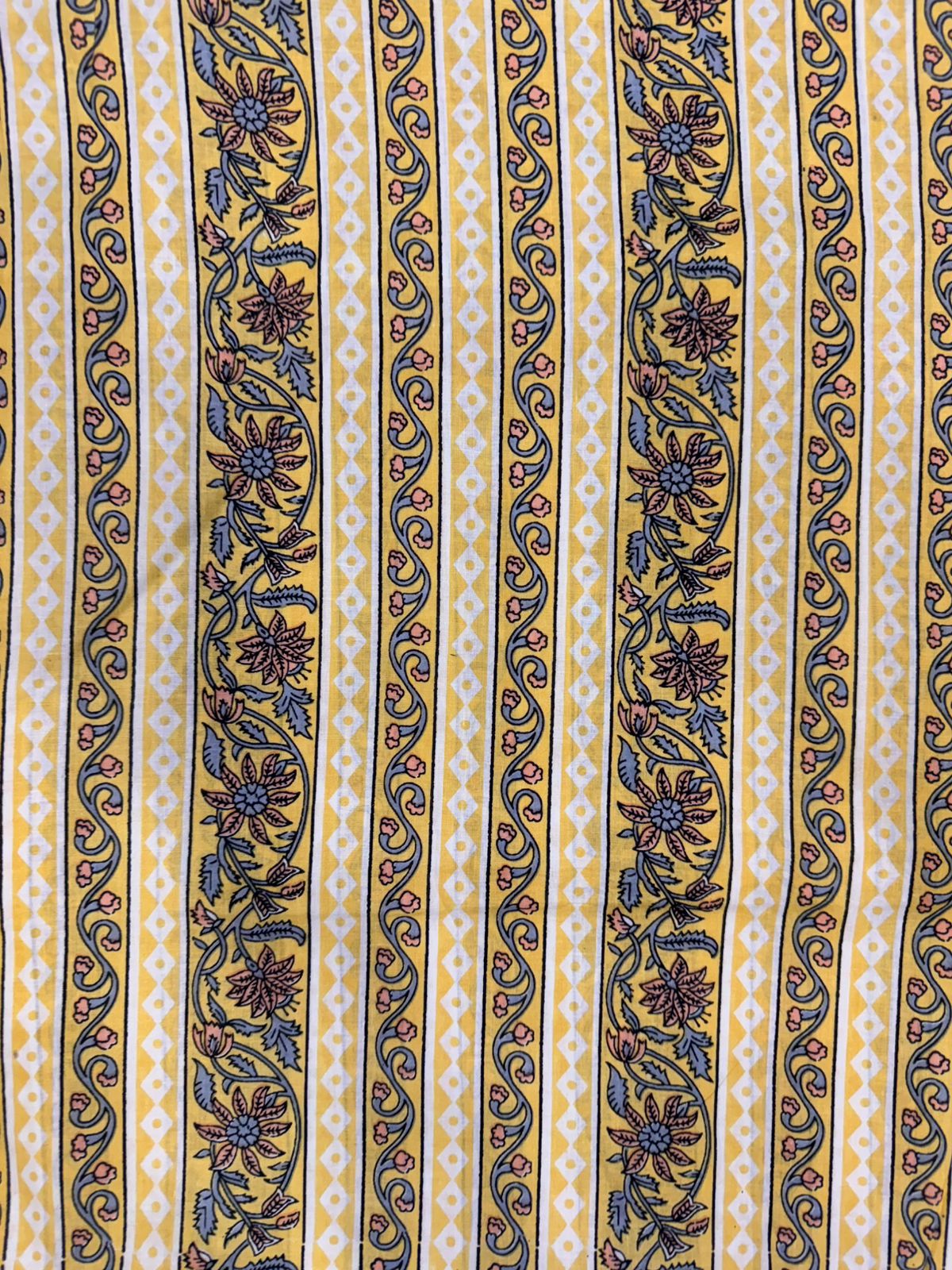 Yellow Stripes Cotton Fabric