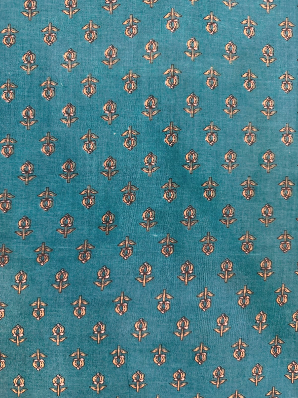Dark Green Booti Cotton Fabric