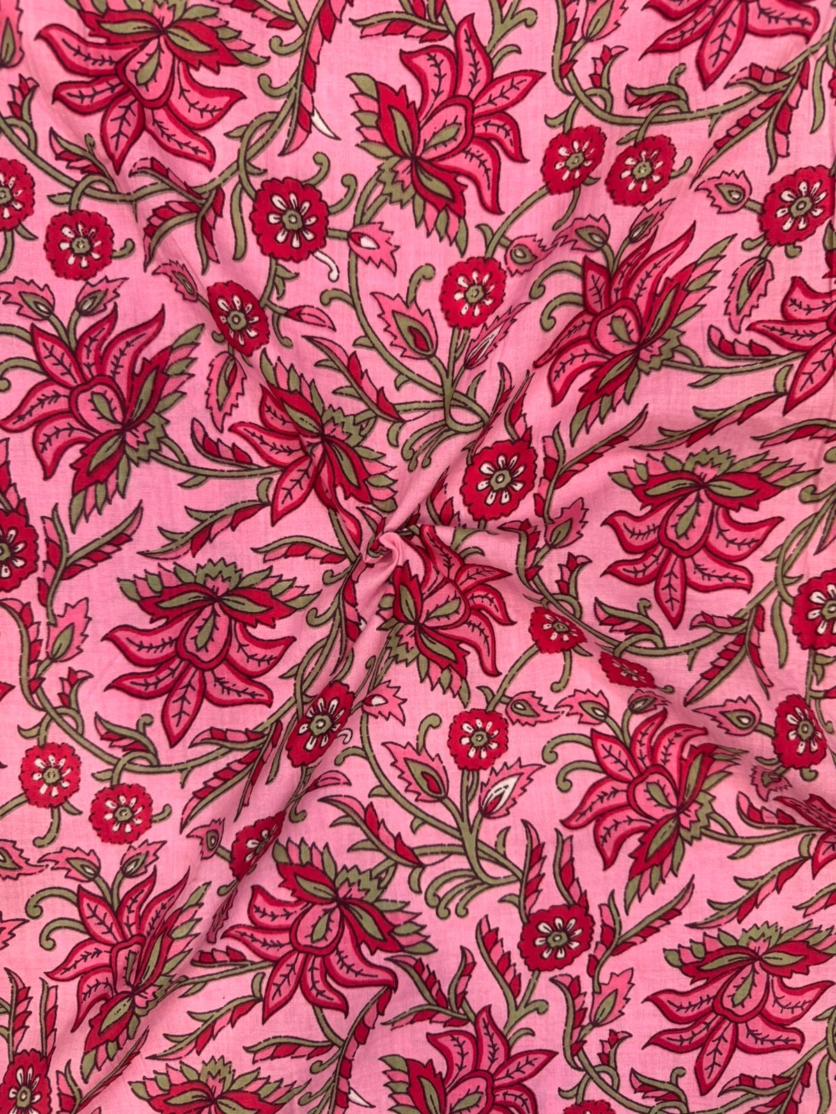 Pink Jaal Cotton Fabric