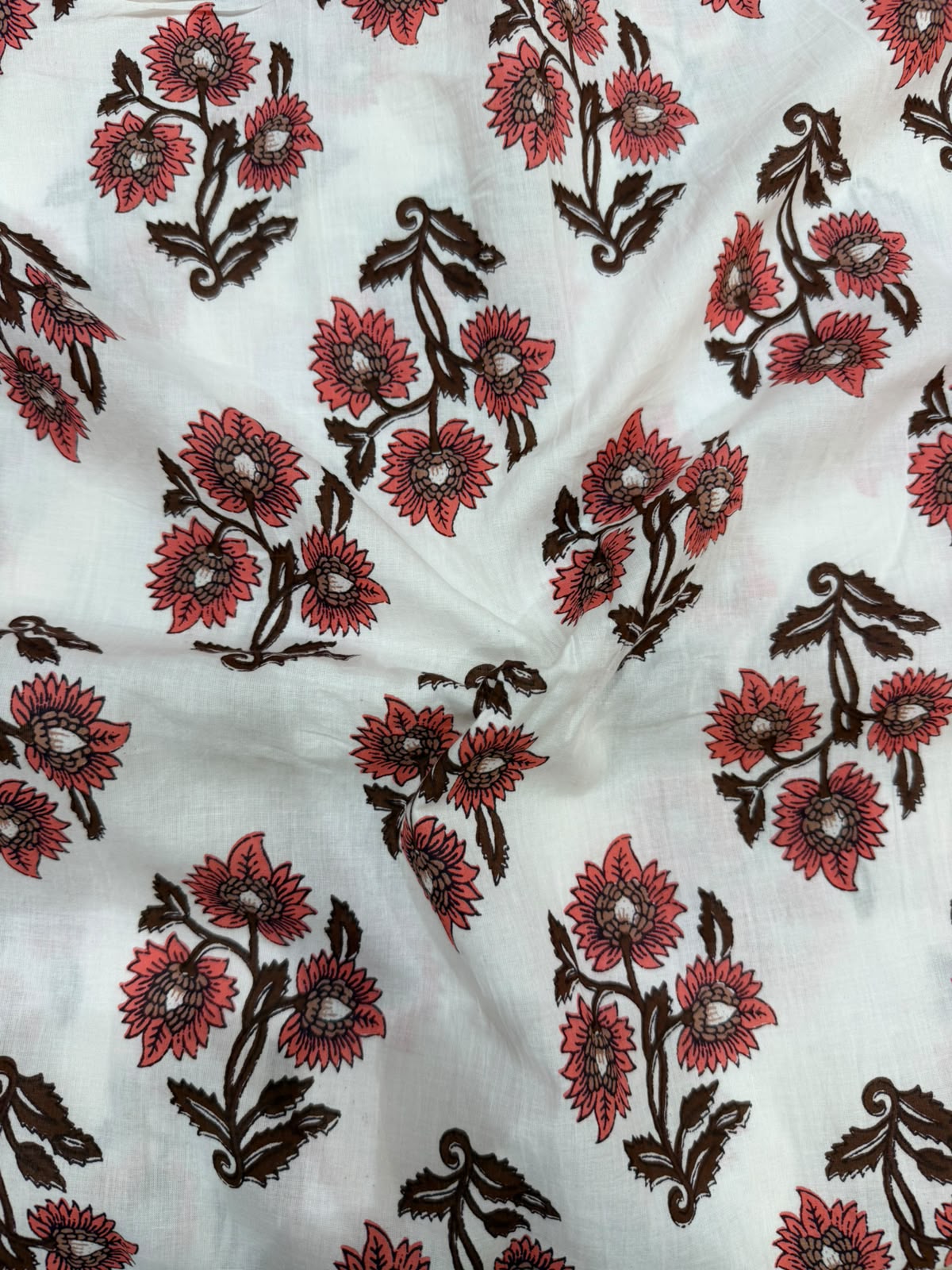 Dusk Brown Boota Cotton Running Fabric