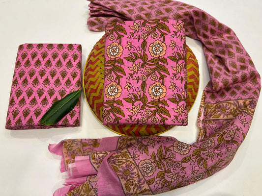 Cotton Suit with Cotton Dupatta