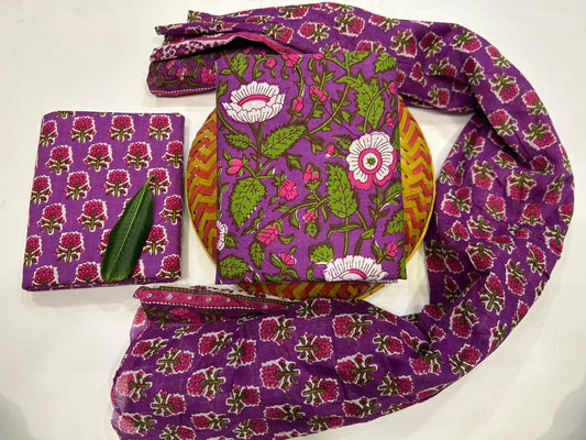 Cotton Suit with Cotton Dupatta