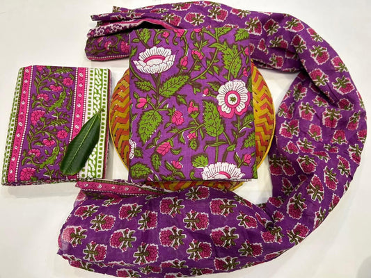Cotton Suit with Cotton Dupatta