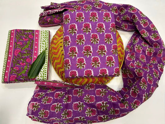 Cotton Suit with Cotton Dupatta