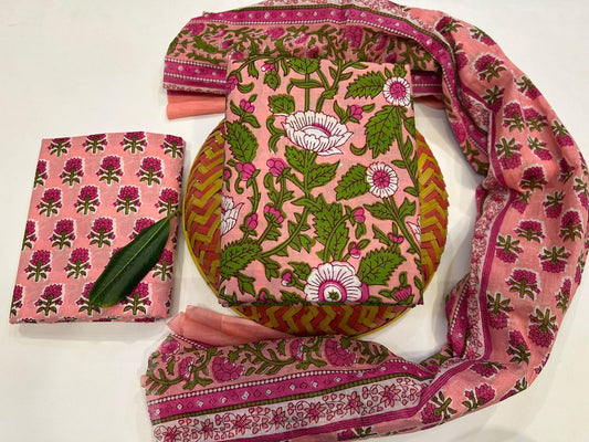 Cotton Suit with Cotton Dupatta