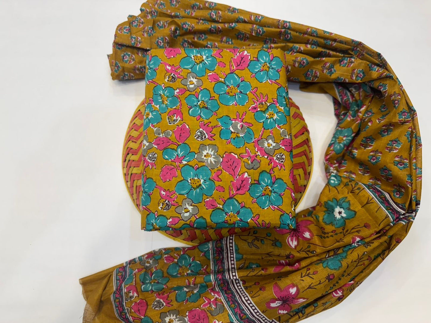 Cotton Suit with Cotton Dupatta