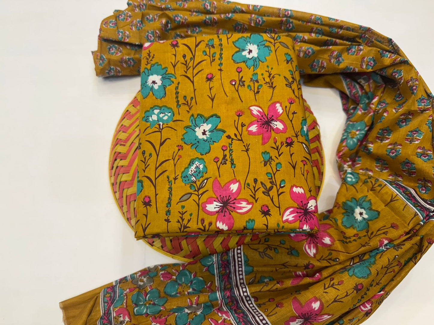 Cotton Suit with Cotton Dupatta
