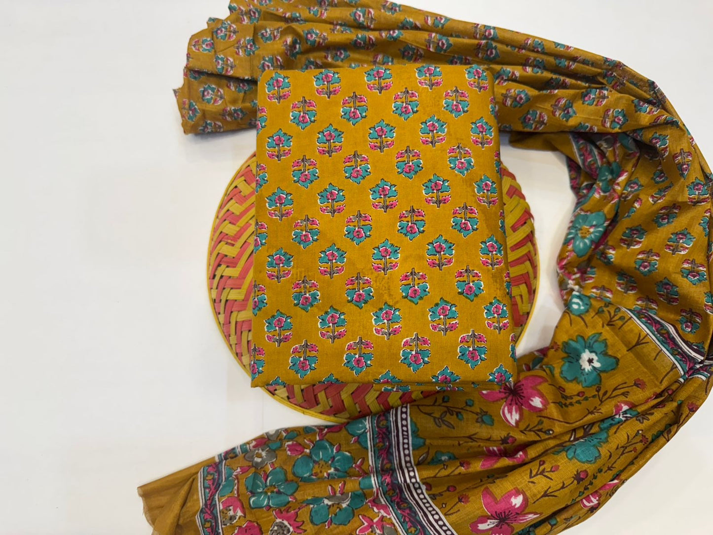 Cotton Suit with Cotton Dupatta