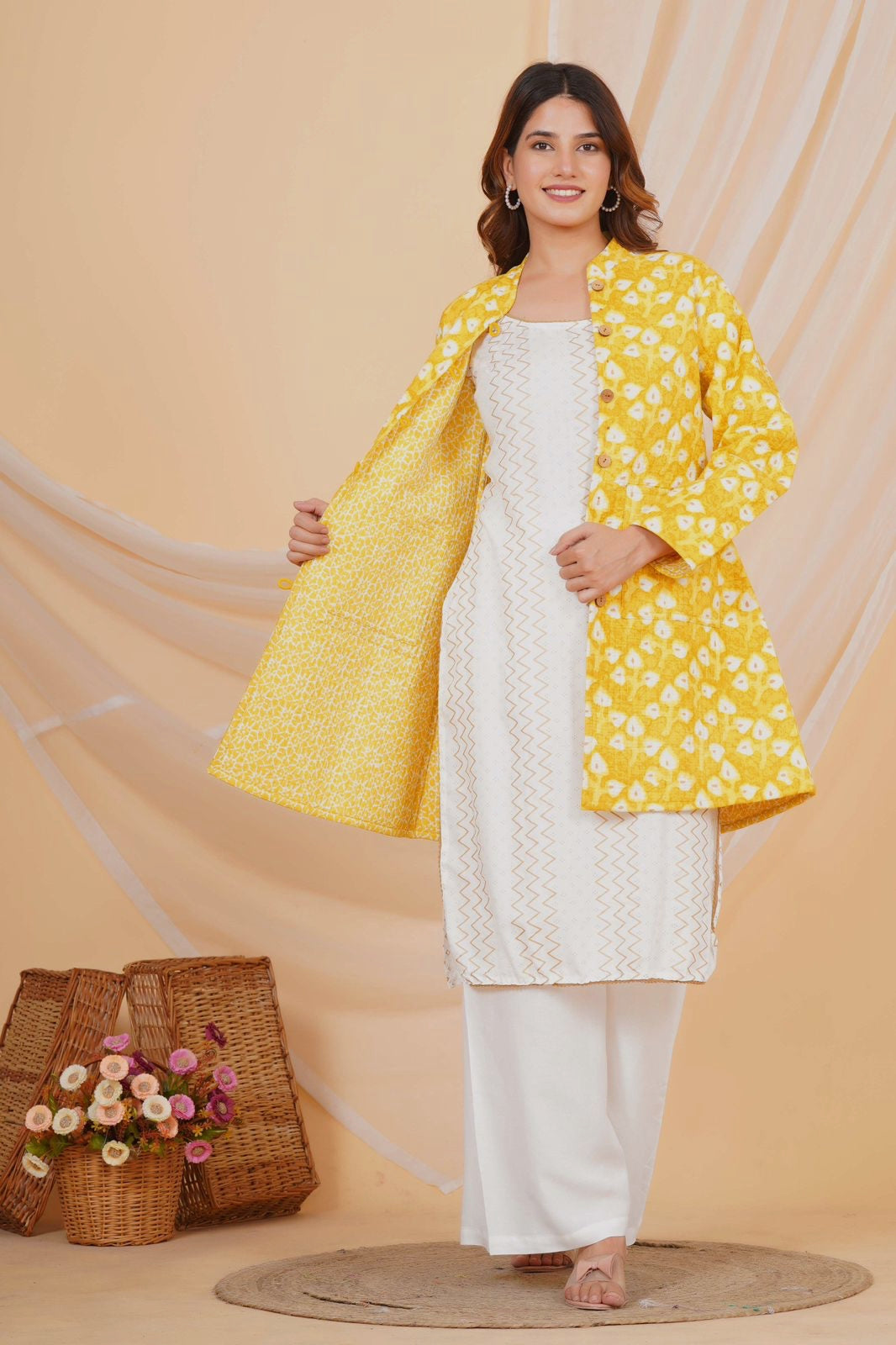 Yellow Buds Reversible Mayo Jacket