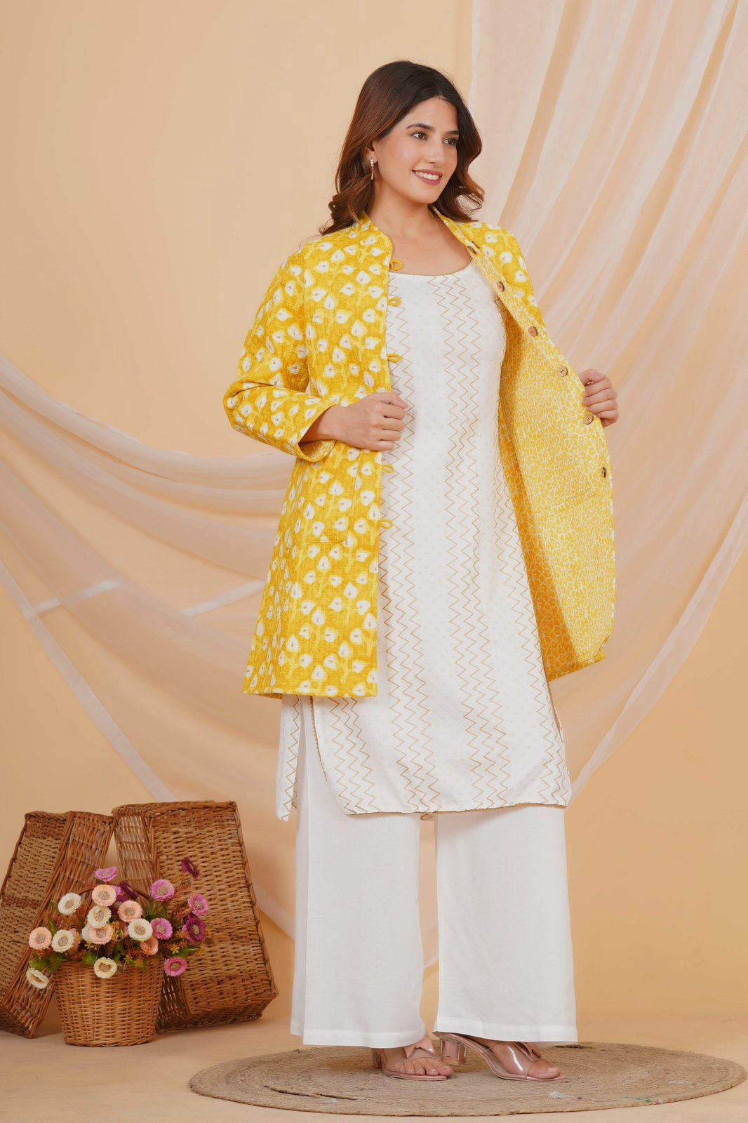 Yellow Buds Reversible Mayo Jacket