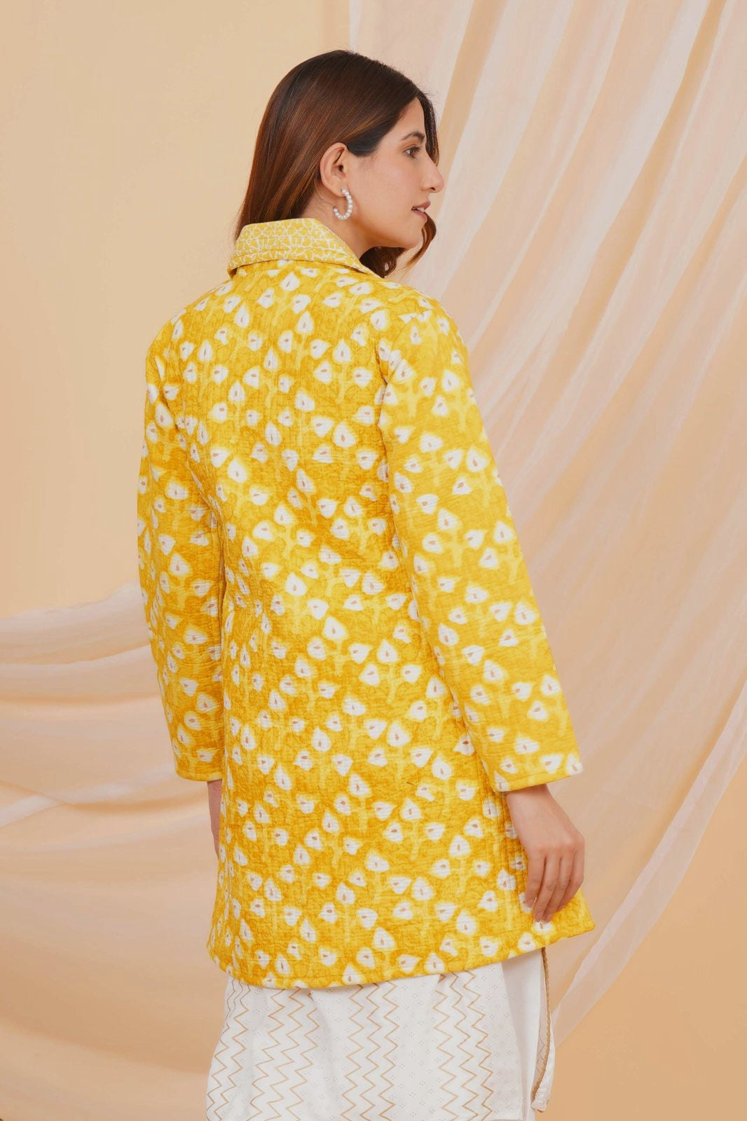 Yellow Buds Reversible Collar Jacket