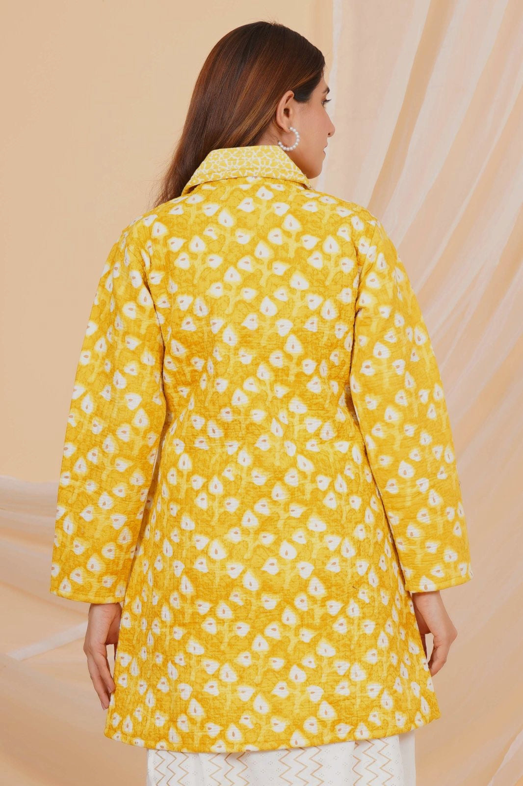Yellow Buds Reversible Collar Jacket